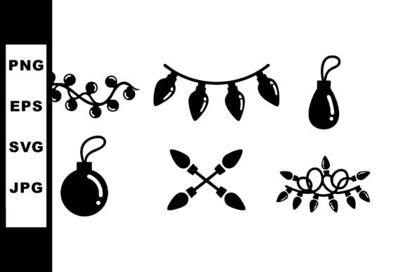 Black Silhouette Decorative Garland Graphics & Illustrations