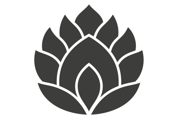 Blooming Lotus Black Icon: Graphics & Illustrations