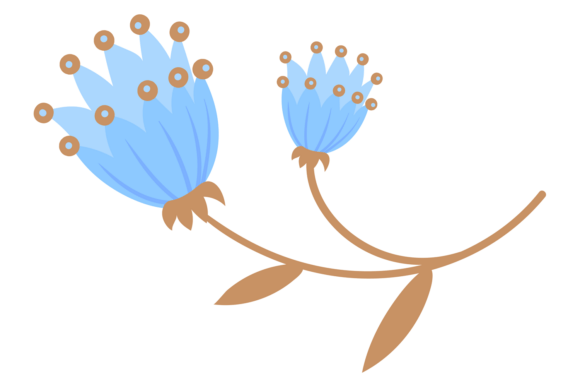 Blue Flower Motif Graphics & Illustrations