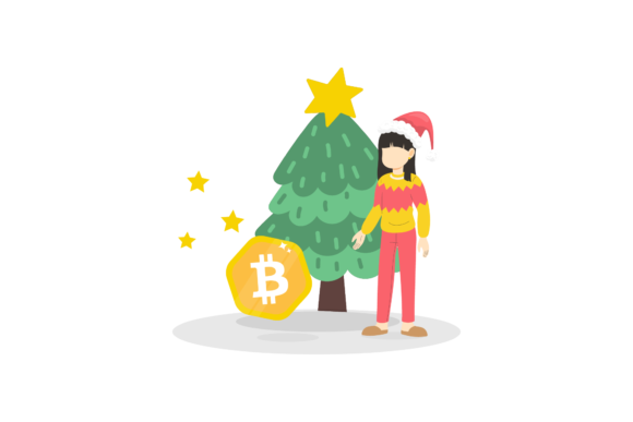 Christmas Bitcoin Celebration Graphics