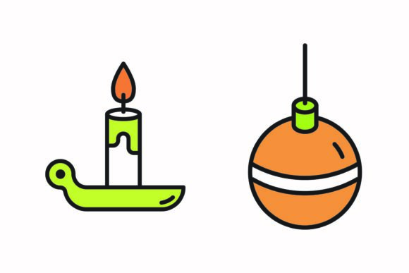 Christmas Candle Ball Vector Graphics