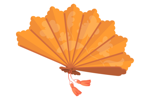 Decorative Hand Fan Graphics & Illustrations