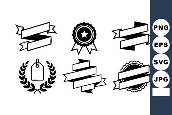 Decorative Ribbon Banners and Badge Elem: Graphics & Illustrations