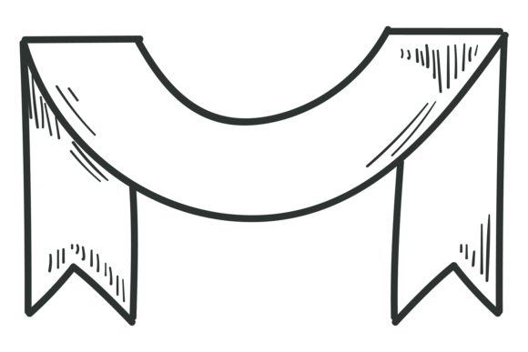 Decorative Ribbon Doodle Graphics for Crafting