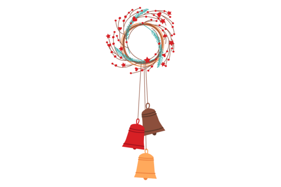 Decorative Winter Wreath Graphics & Illustrations