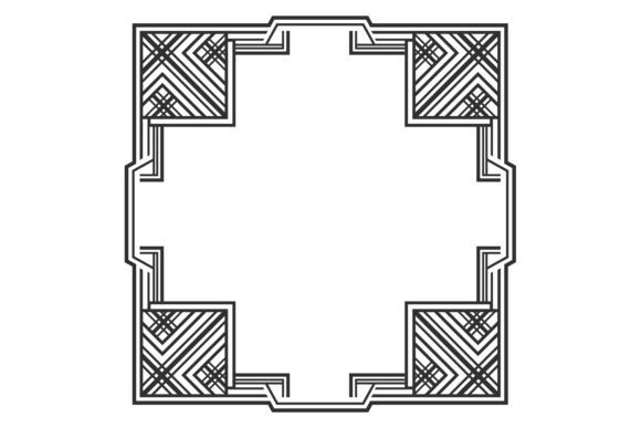 Geometric Decorative Border. Square Art: Graphics & Illustrations