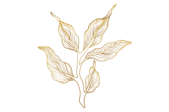 Golden Line Leaves for Polished Design