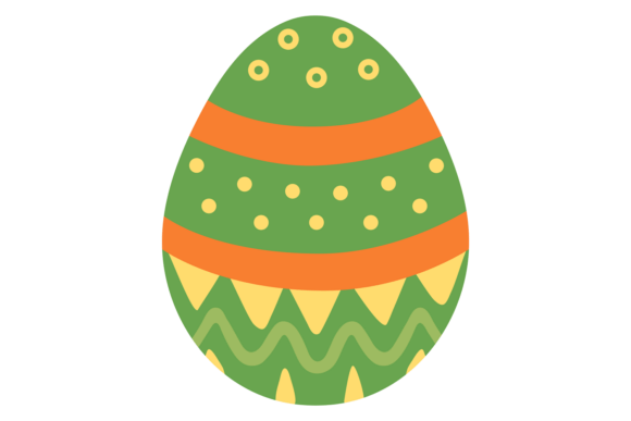 Green Egg with Decorative Pattern. Sprin