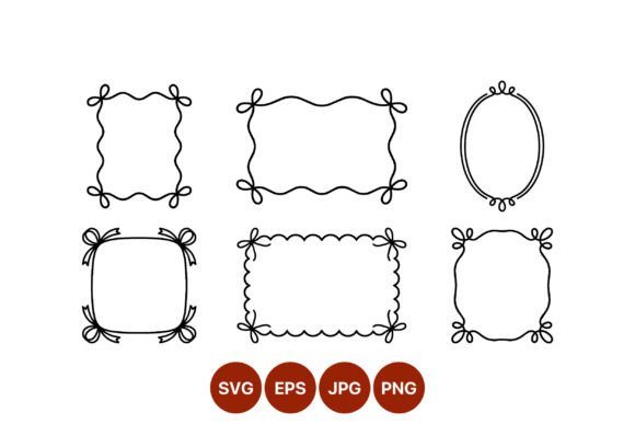 Hand Drawn Decorative Frames with Bows