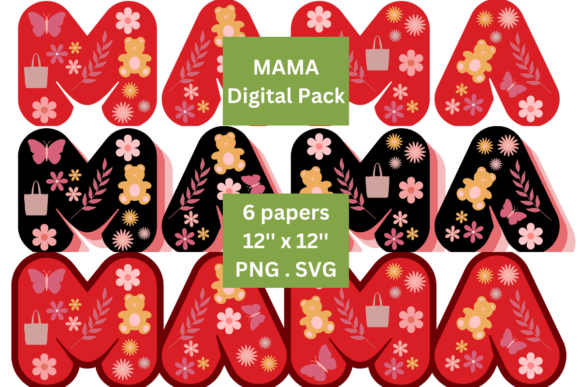 MAMA Decorative Digital Papers Graphics