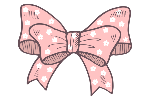 Pink Polka Dot Bow Graphics for Branding