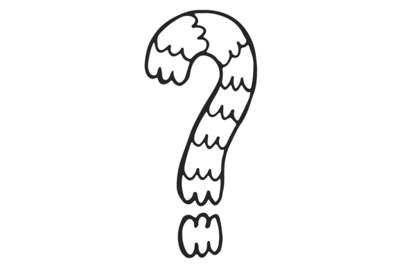 Question Mark Doodle Drawing. Decorative Graphics & Illustrations
