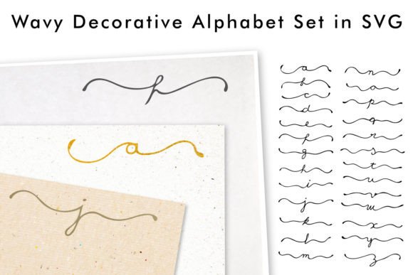 Wavy Decorative Alphabet Set in SVG for Graphics and Illustrations